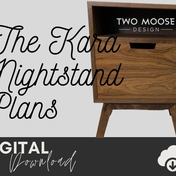 The Kara Nightstand Plans - Modern Endtable Plans - MCM Nightstand Plans