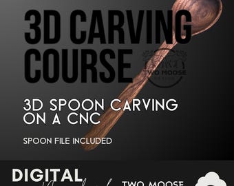 3D CNC スプーン彫刻コース: STL および .CRV ファイル (デジタルダウンロード)