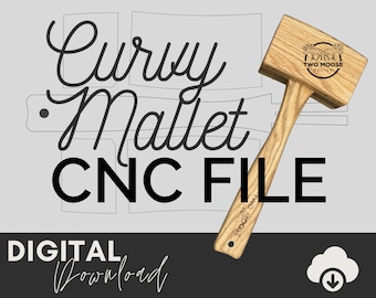 Mallet SVG File "The Curvy" - CNC Mallet Plans - Mallet Template - .png .dxf .svg .pdf