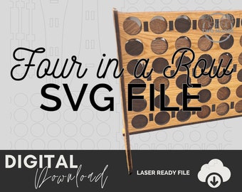 Schließen Sie vier Spiel SVG-Datei: Laser geschnitten Familienspiel (digitaler Download)