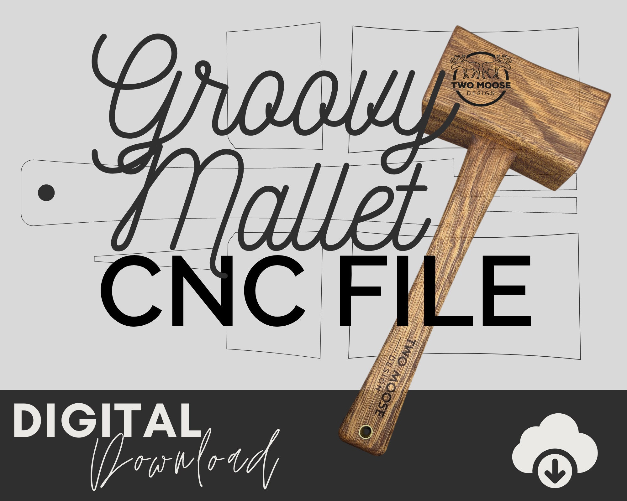 Mallet SVG File the Groovy CNC Mallet Plans Mallet Template Etsy