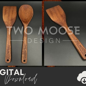 Kitchen Utensils SVG Files CNC Spoon File Project 5 Spatula & Spoon Templates image 2