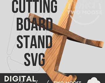 カッティングボードスタンド SVG ファイル: CNC 折りたたみ式デザイン (デジタルダウンロード)