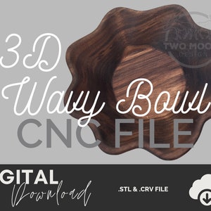 3D gewellte Schale STL Dateien: CNC Project (.crv, .pdf)