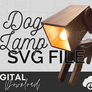 Dog Lamp SVG: CNC Laser Cut File, DIY Project (.crv File) (Digital Download)