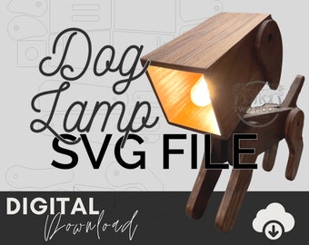 犬用ランプ SVG: CNC レーザーカット ファイル、DIY プロジェクト (.crv ファイル) (デジタル ダウンロード)