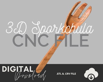 3D Sporkchula STL ファイル - CNC | サラダフォーク STL | Spork ファイル プロジェクト - .crv ファイル
