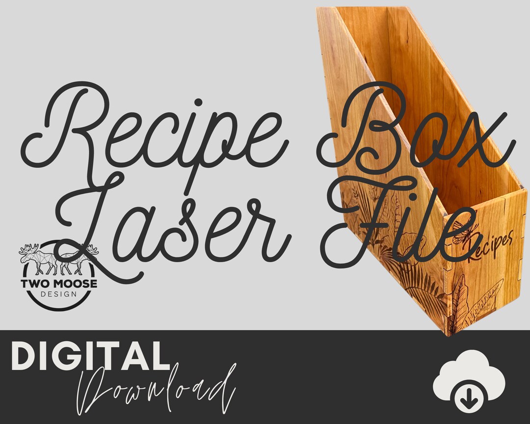 Recipe Box SVG File Laser Wooden File Organizer Project Etsy