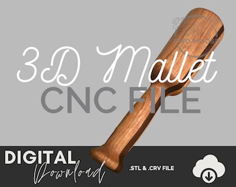 3D Chisel Mallet STL File: CNC Project, .crv (Digital Download)