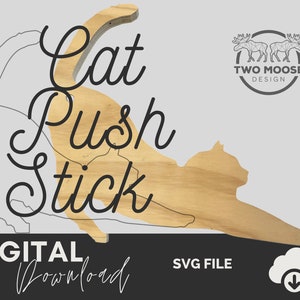 Cat Push Stick SVG: CNC-Vorlage (Digitaler Download)