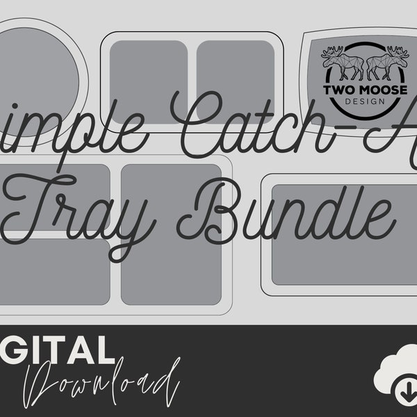 Simple Catch All Tray Bundle SVG - CNC Catch All Tray Templates