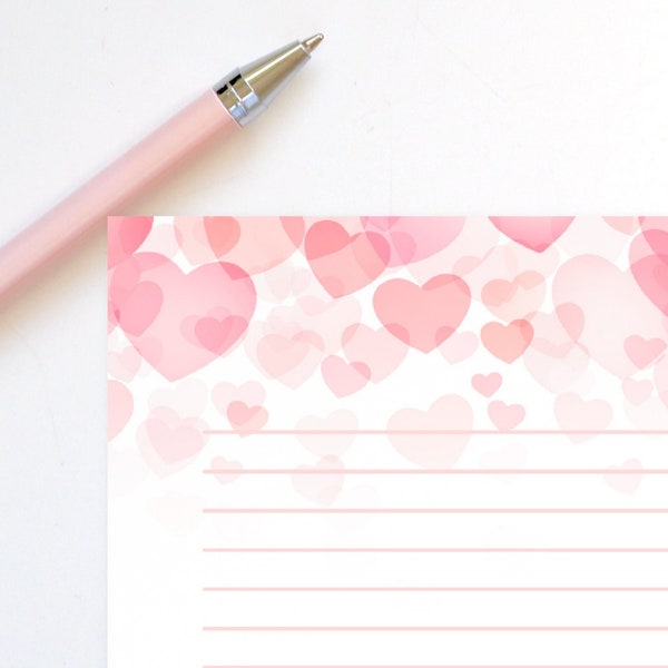 love letter paper design pdf Hearts Stationery - Printable Stationery - Stationery - Valentine's Day Gift - Love Letter - Valentine - Letter Writing - PDF