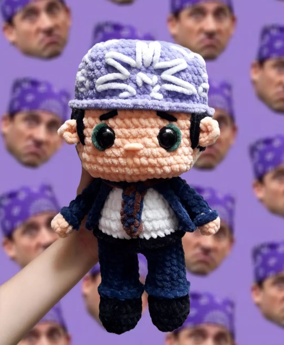Prison Mike Amigurumi Plushie Doll/ Michael Scott Crochet Doll