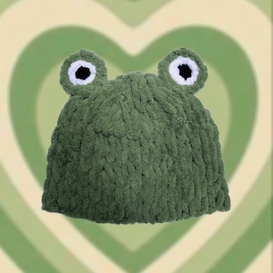 Frosch Häkelmütze / WinterMütze Für Erwachsene / Hip-Hop Strickmütze / Froschmütze / Geschenk für Sie / Lustige Mütze / Frosch häkeln Beanie