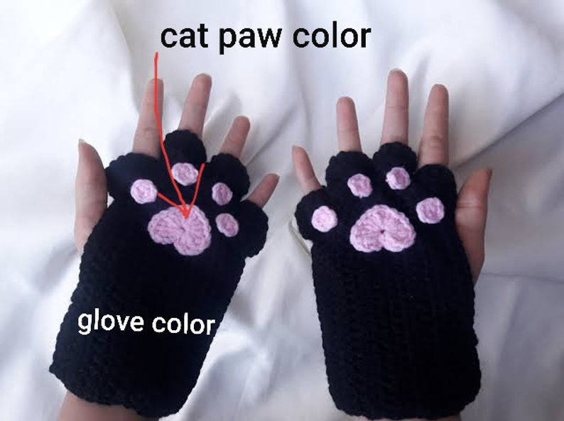 Cat Paw Gloves / Knit Cat Paw Mittens / Kawaii Fingerless Gloves / Christmas Gift / Personalized