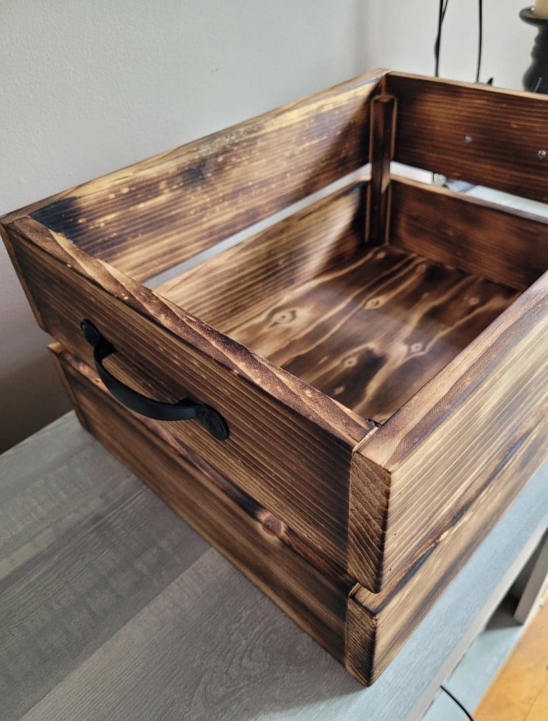 Extralarge Rustic Wooden Crate Storage Box Home Decor Etsy