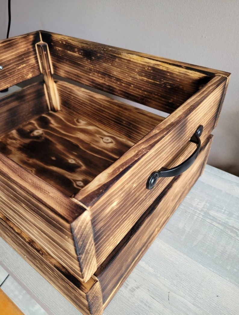 Extralarge Rustic Wooden Crate Storage Box Home Decor Etsy