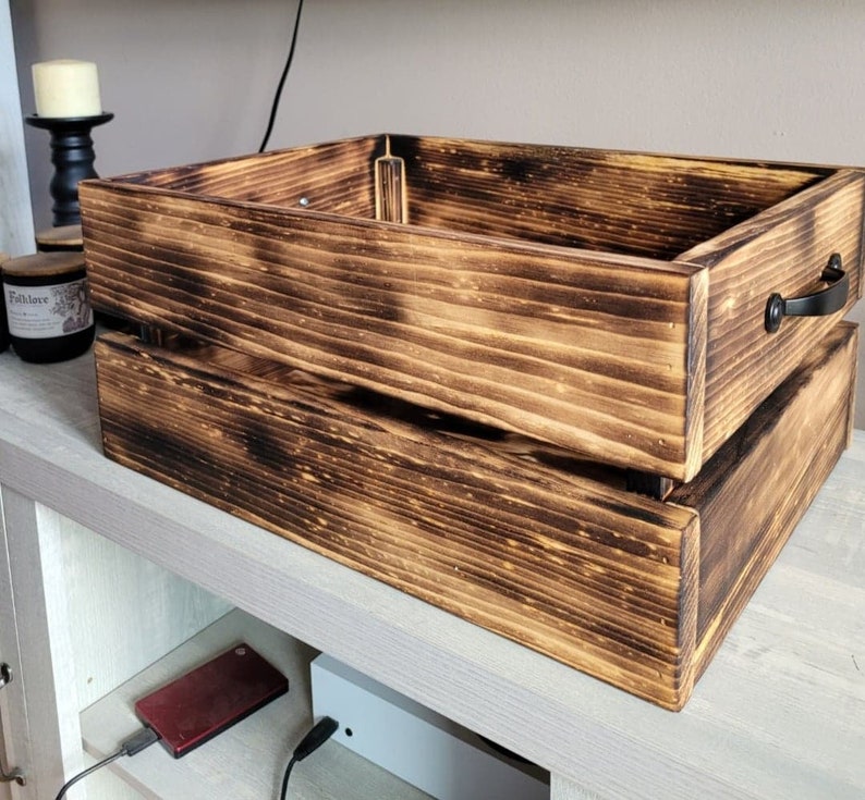 Extralarge Rustic Wooden Crate Storage Box Home Decor Etsy