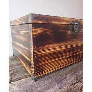 Large wood lockbox, storage box, wooden storage box, keepsake box