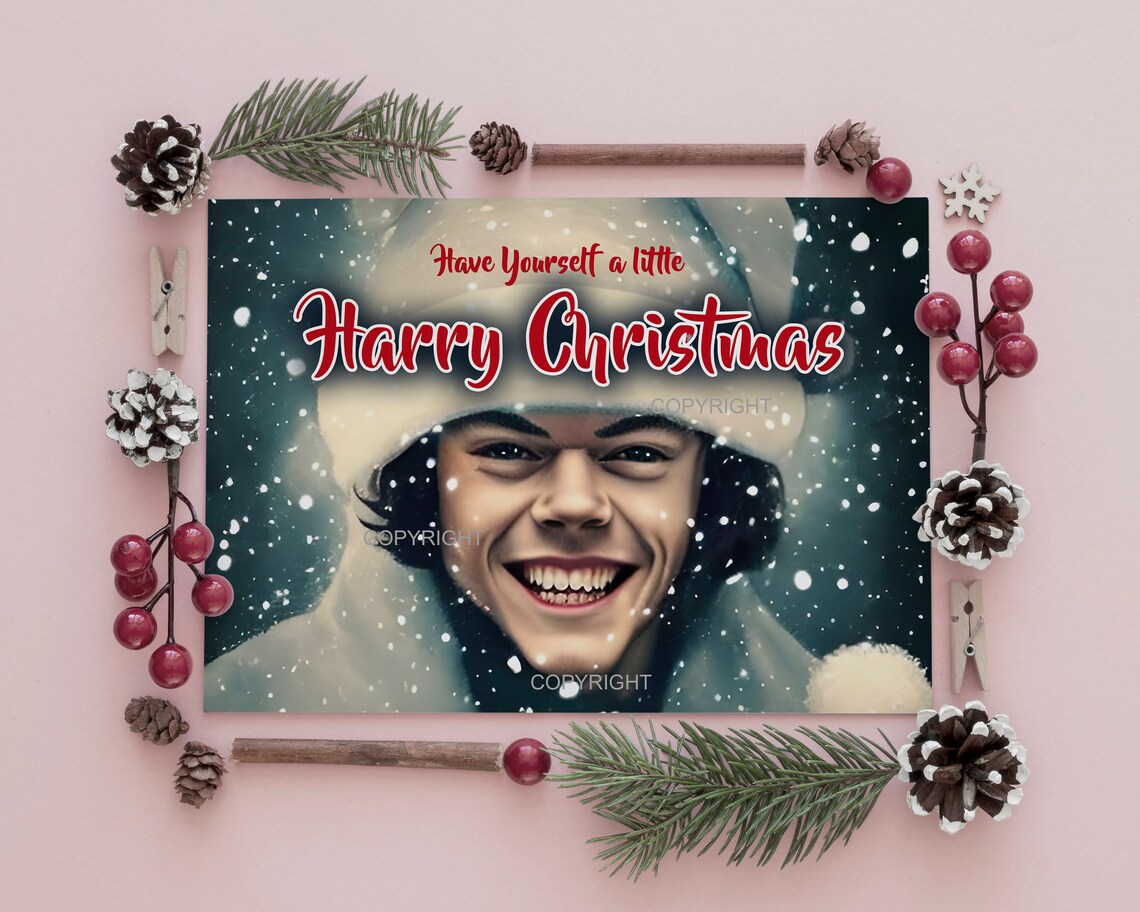 Printable Harry Styles 5x7 Christmas Card Harry Christmas Etsy