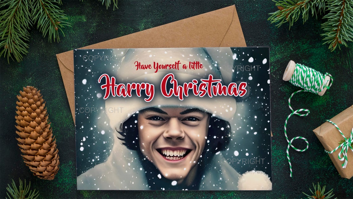 Printable Harry Styles 5x7 Christmas Card Harry Christmas Etsy
