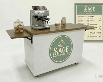Collapsible Mobile Coffee Cart | Espresso Bar Stand for Events, Markets
