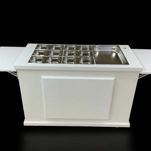 Carrito móvil de charcutería, carrito plegable, mesa de aperitivos, carrito de comida para eventos, carrito de dulces portátil, estación de comida, bar, carrito de servicio para puestos de venta