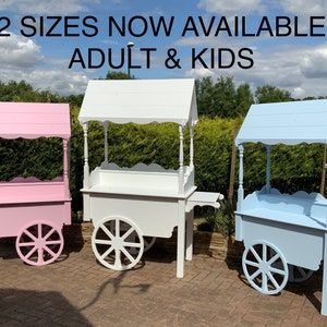 Candy Cart For Sale wedding Sweet Cart Fully Collapsible candy cart with wheels painted white 2 sizes available