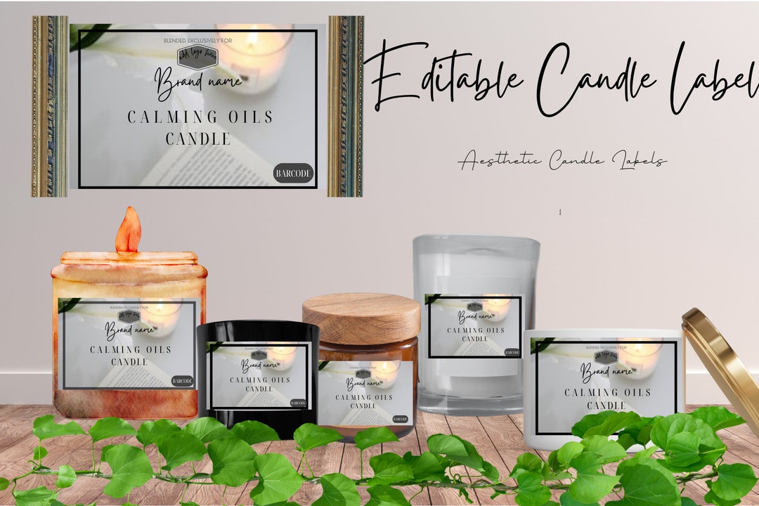 Candle Label Candle Label Template Custom Candle Label Etsy
