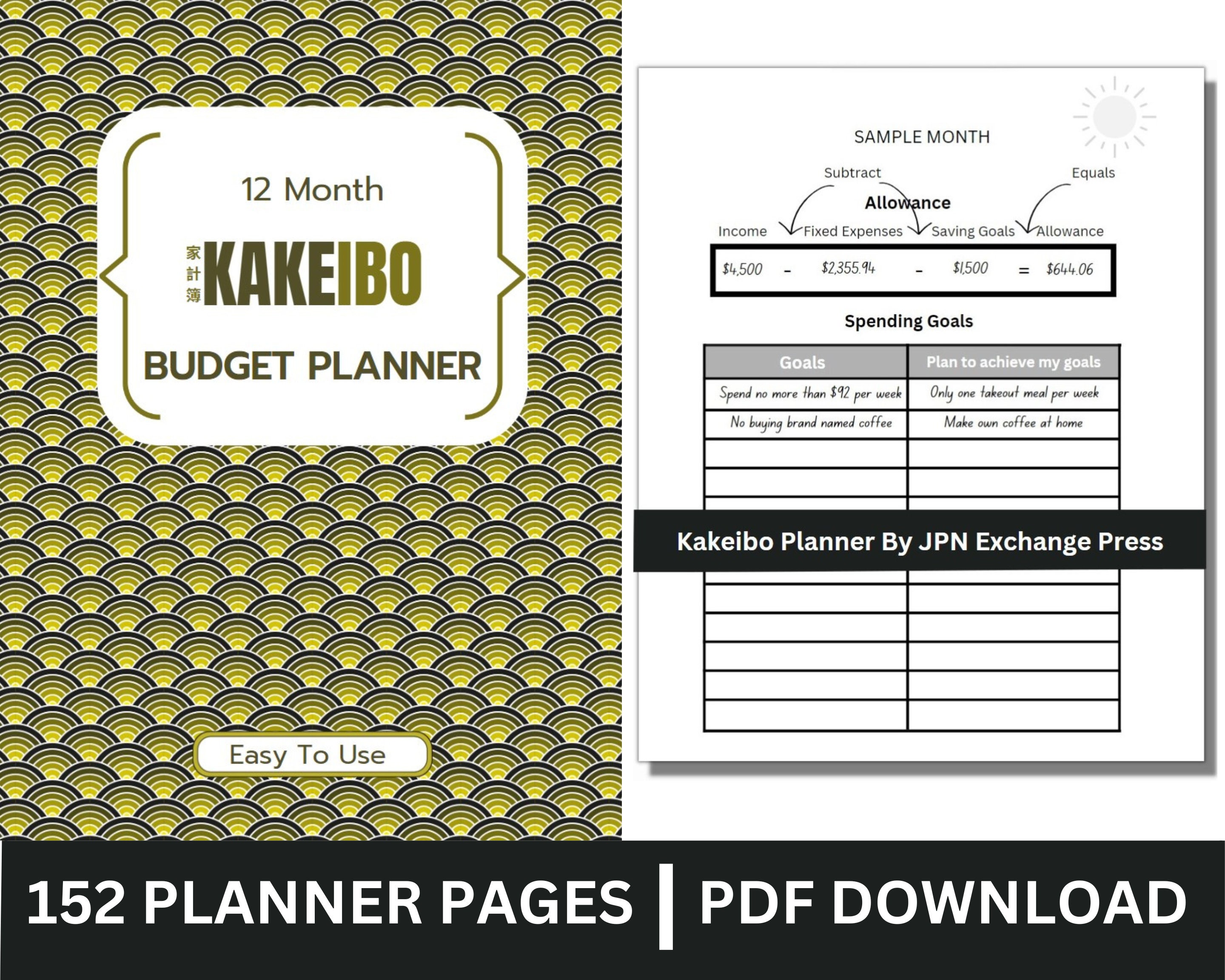 Kakeibo Monthly Budget Planner: Savings and Expense Tracker (printable, PDF Download) - Etsy
