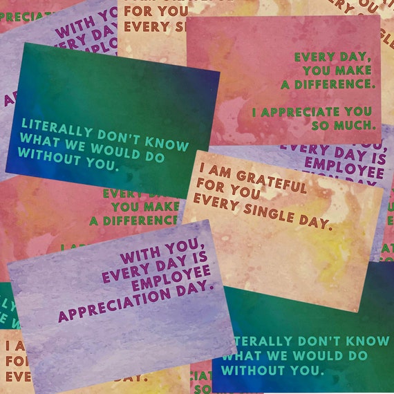 Staff Employee Appreciation Card 4pack Etsy