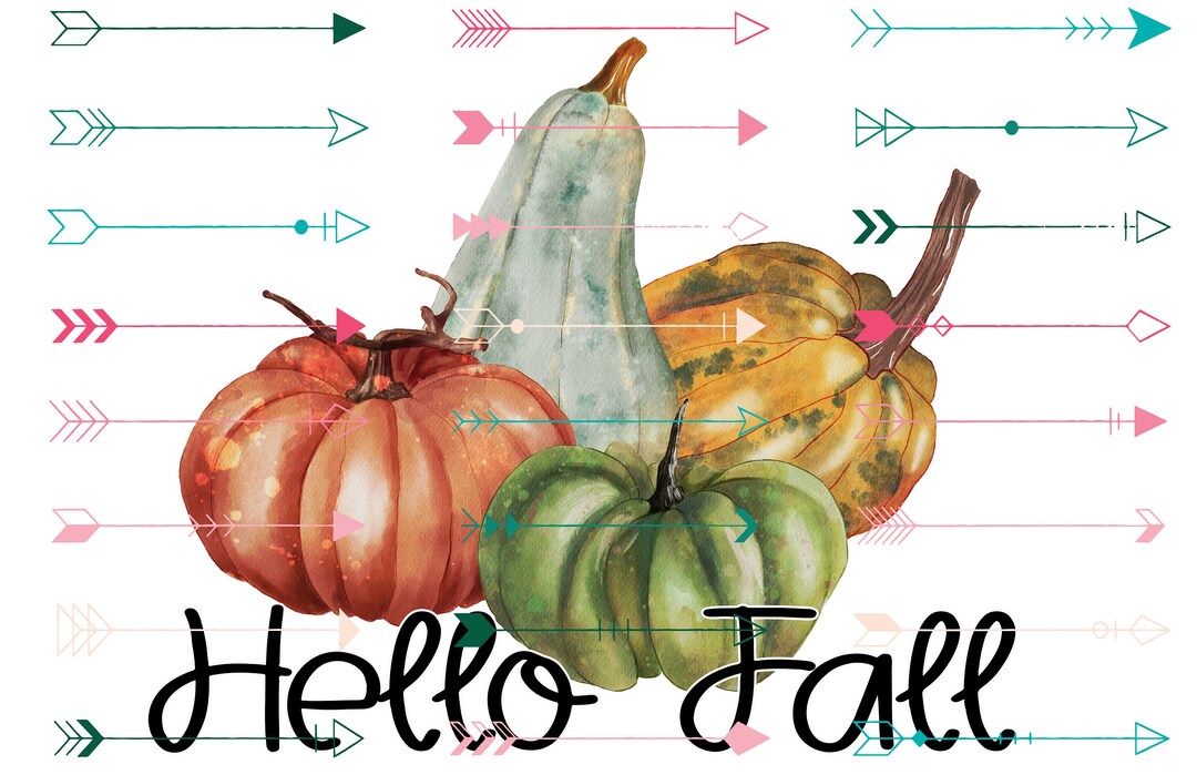 Hello Fall Pumpkin PNG Digital Download Sublimation - Etsy