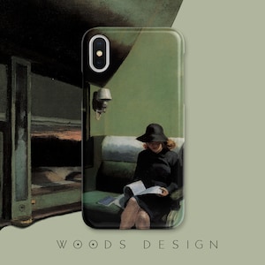 JWWD art phone case design peinture à l’huile Edward Hopper Compartiment Car mobile phone case protector