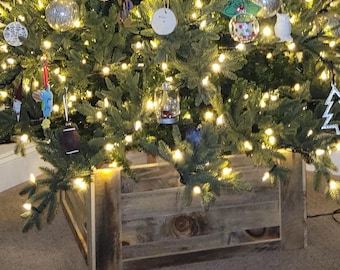 Rustic Pine 12" Christmas Tree Collar, Tree Stand Cover