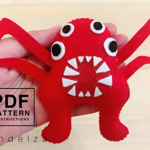 Rainbow Friends Blue PDF Pattern. DIY Roblox Monster Felt Pattern. Easy  Hand Sewing Pattern With Tutorial. Great DIY Gift for Kids. 