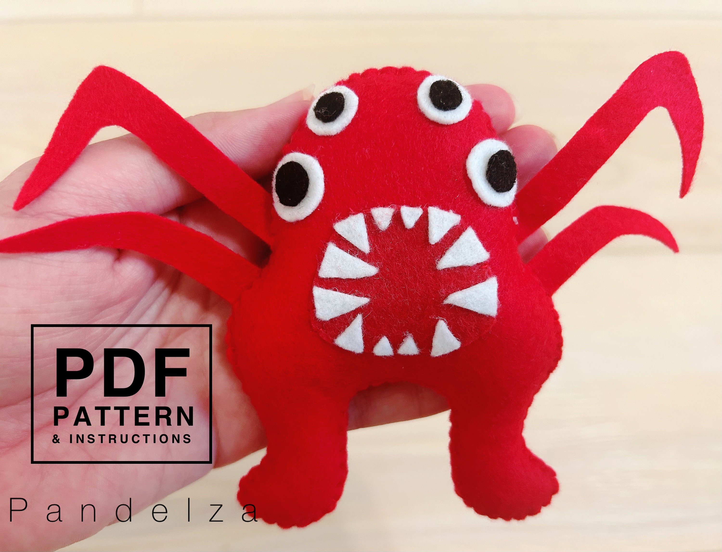 PDF Pattern Garten of Ban Ban Nab Nab Felt Sewing Stuffed Toy. Easy DIY  Hand Sewing Toy Pattern and Tutorial. Great Gift for Kids. 