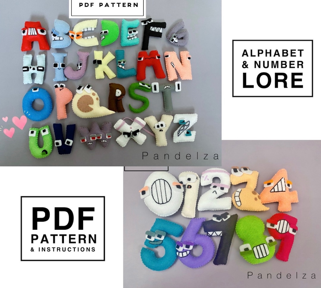 Alphabet Lore A-Z PDF Patterns and Tutorial. Easy Sewing Felt Toys