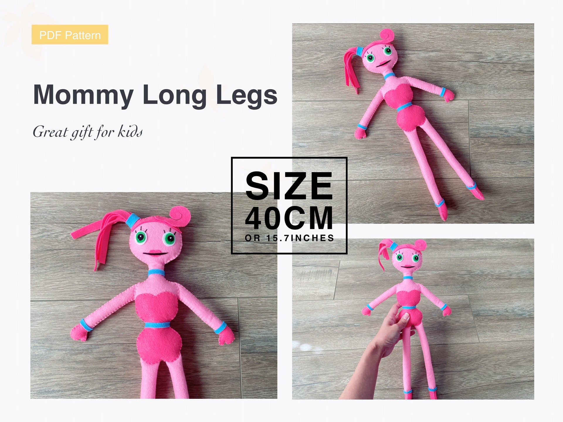 Mommy Long Legs PDF Pattern. Hand Sewing Felt Doll Mommy Long 