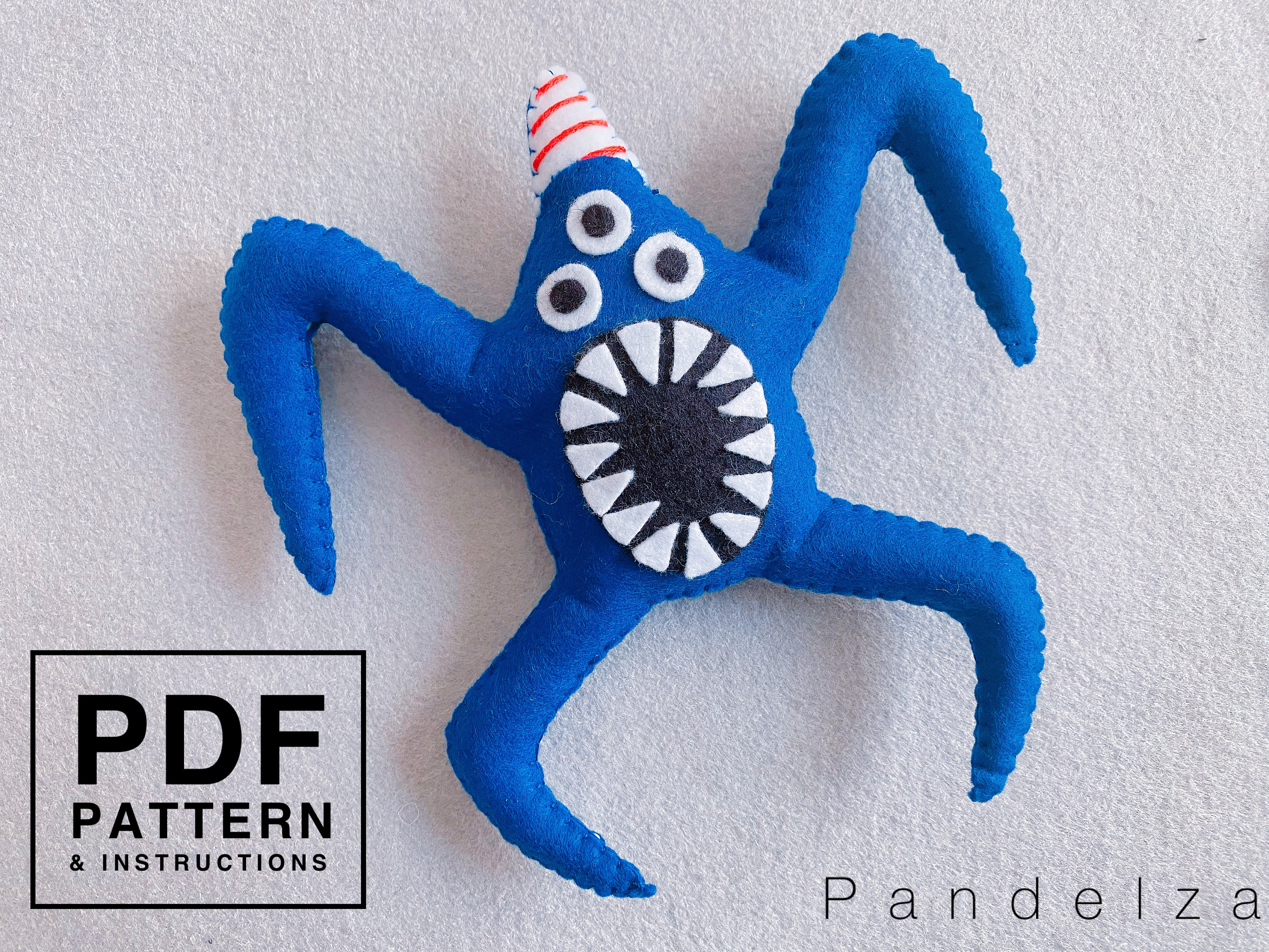 PDF Pattern Garten of ban ban Nab Nab felt sewing stuffed toy. Easy DIY  hand sewing toy pattern and tutorial. Great gift for kids.