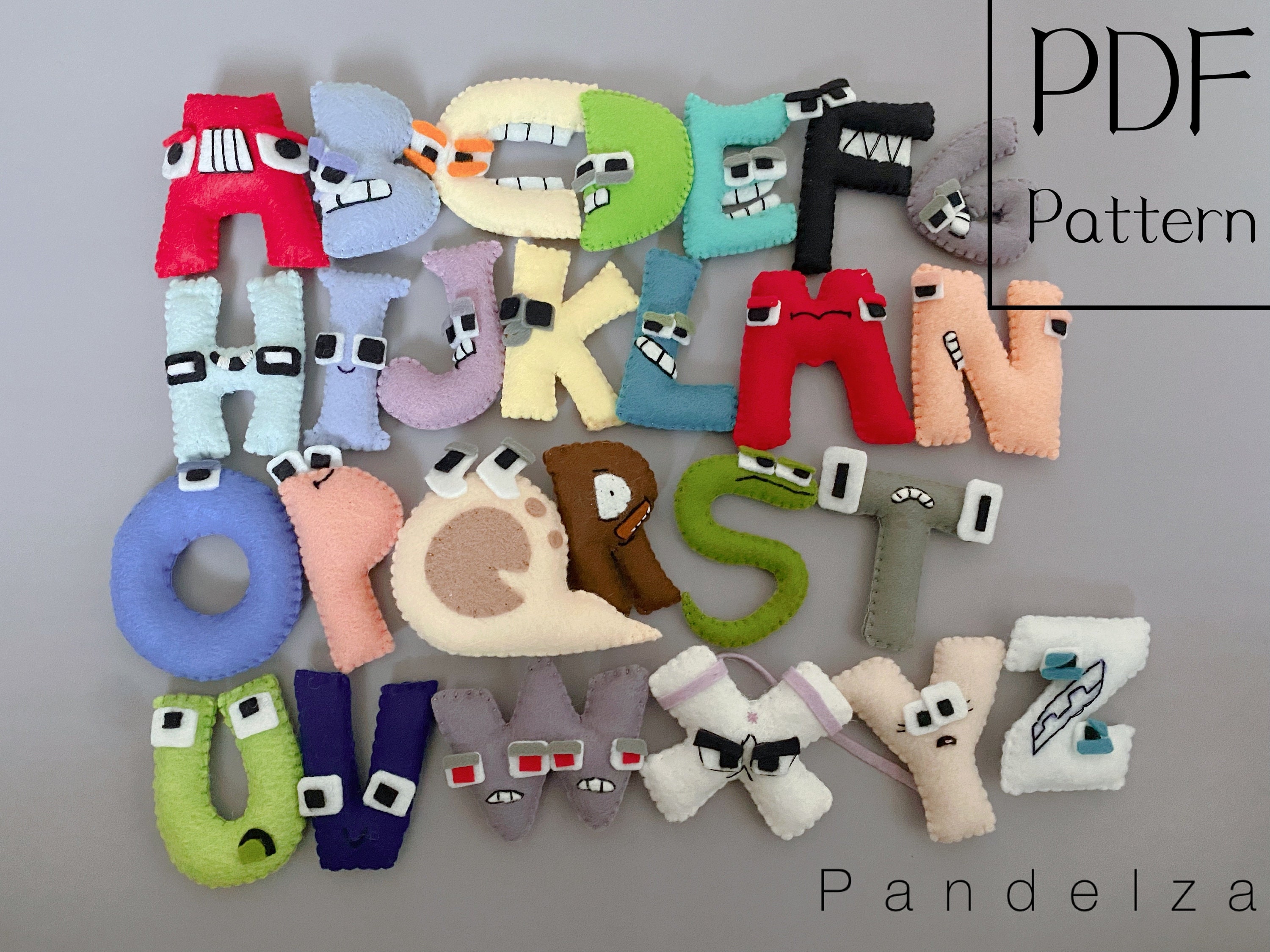 PDF Patterns Felt Toy Alphabet Lore and Number Lore. (Instant