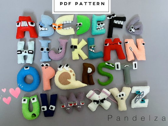 Alphabet lore A-Z PDF Patterns and tutorial. Easy sewing felt toys. DIY  toys for your little one. Learning Alphabet.