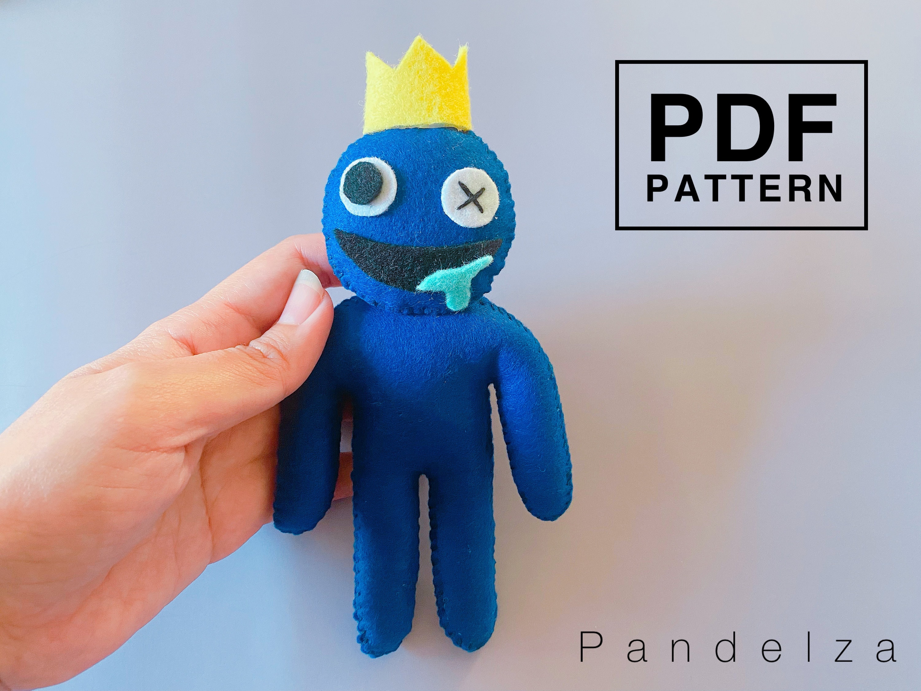 Rainbow Friends Blue PDF Pattern. DIY Roblox Monster Felt Pattern. Easy  Hand Sewing Pattern With Tutorial. Great DIY Gift for Kids. 