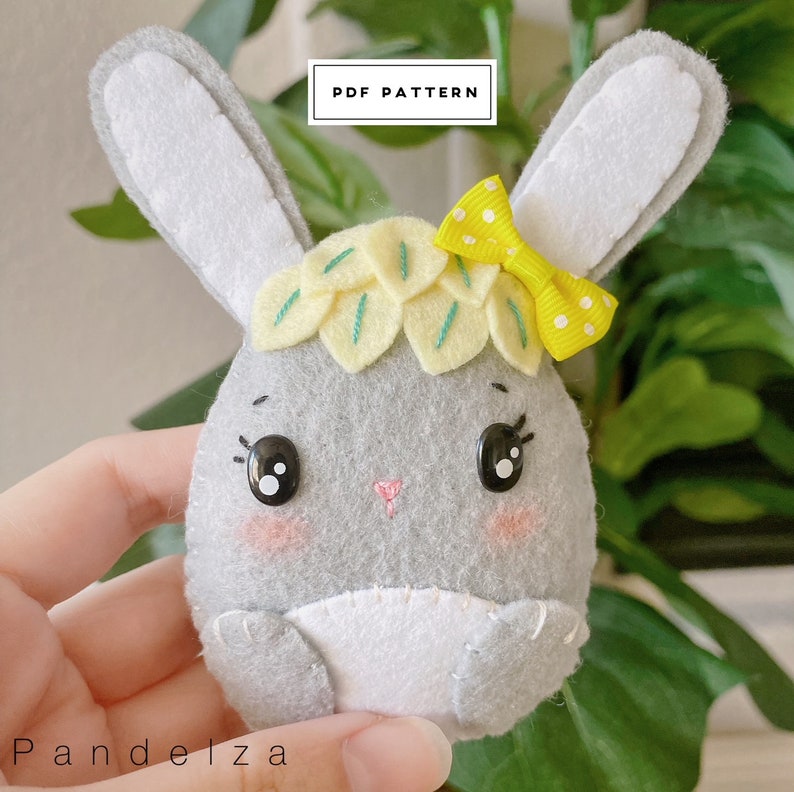 DIY Cute Bunny PDF Pattern. Easy Felt Sewing Pattern and Tutorial ...