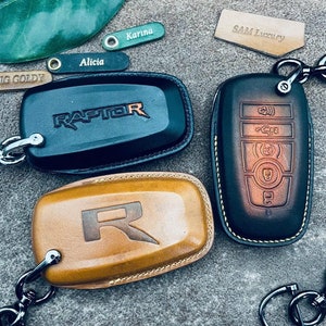 Cover For Raptor R Svt 2024 2023 Key Fob Cover Case Leather Remote Keyless Holder Keychain 2025 F150 raptor r Ranger Truck Custom Gift Men
