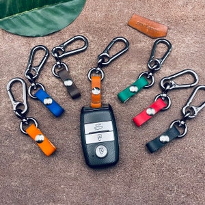 3W Key Fob Cover Case 4 Buttons for Dodge Ram Genuine Leather with Keychain 360° Protection