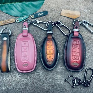 ALL Keys 2023 2024 Leather Key Fob Cover Case Pathfinder Xtrail Altima Armada Kicks Qashqai Rogue Juke Infiniti Titan Remote Holder Keychain