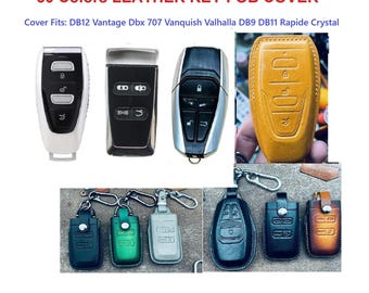 Aston Martin DBX DBX707 Key Fob Cover Case,Fits AM DB DB12 Vantage V8 V12 707 Vanquish DB9 DB11 Rapide Smart Remote Holder Keychains Leather