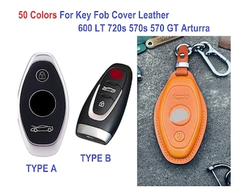 Cover Fit For mcLaren 650s 625C 720s 720 750 570s 570gt gts 600lt 765lt Gt artura Key Fob Cover Case Leather Keychain Remote Holder Protect