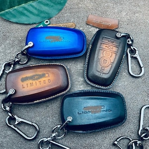 Cover For F150 Lightning F Ev Limited Pro Xlt Xl Lariat Platinum Stx Powerboost 2025 2024 Key Fob Cover Case Leather Keyless Remote Holder
