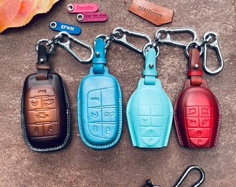 Key Cover for 1500 2500 3500 Trx Longhorn Limited Goat Lone Big Horn Key Fob Cover Case Leather Keyless Remote Holder Keychain